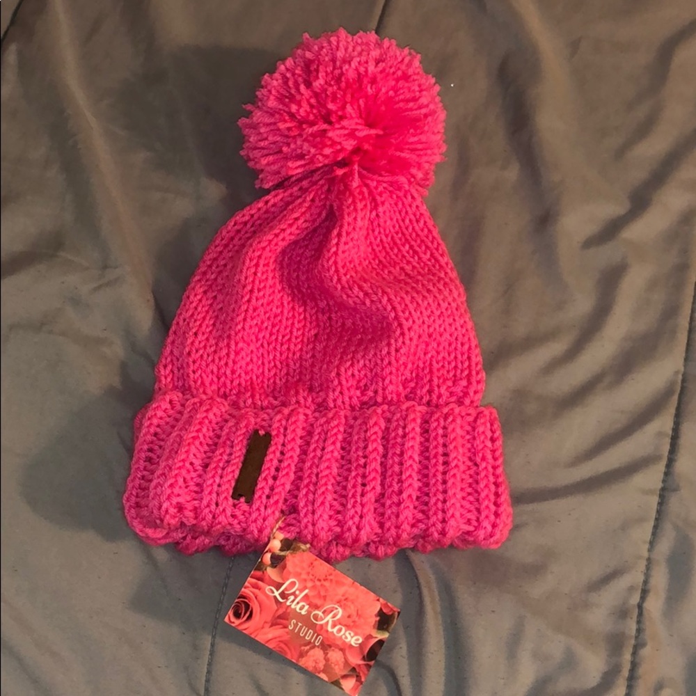 Pink Pom Pom Hat